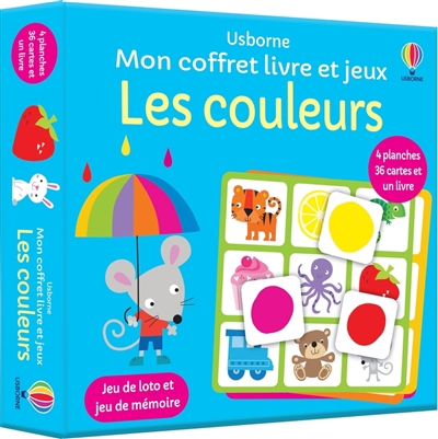 Couleurs (Les): mon coffret livre et jeux : jeu de loto et jeu de mémoire | Jeux éducatifs