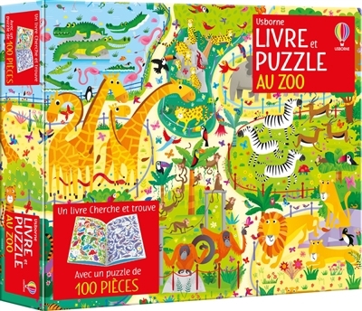 Au zoo : Coffret livre et puzzle (100 pièces) : Dès 5 ans | Casse-têtes