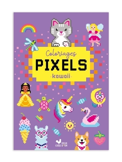 Coloriages pixels kawaii | Fabre, Léa