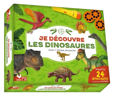 Je découvre les dinosaures avec 1 lampe de poche : projette 24 dinosaures et découvre leur histoire | Histoire et géographie