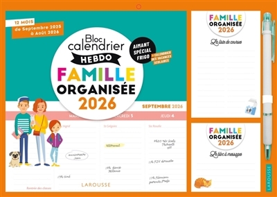 petit calendrier hebdo de la famille organisée 2026 (Le) | 