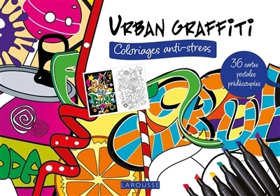 Urban graffiti : cartes postales à colorier | 