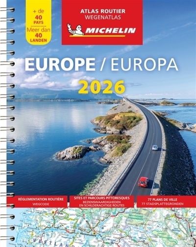 Europe 2026 : atlas routier : + de 40 pays = Europa 2026 : Wegenatlas : meer dan 40 Landen | 