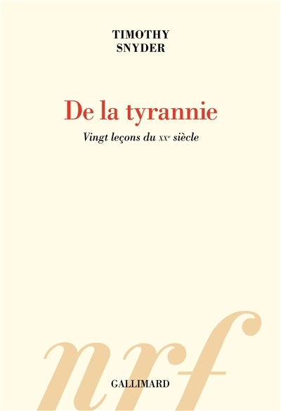 De la tyrannie | Snyder, Timothy