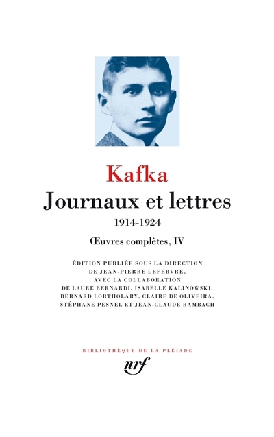 Journaux et lettres : 1914-1924 | Kafka, Franz