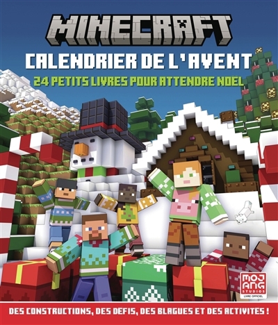 Minecraft, calendrier de l'Avent : 24 petits livres pour attendre Noël : des constructions, des défis, des blagues et des activités ! | 