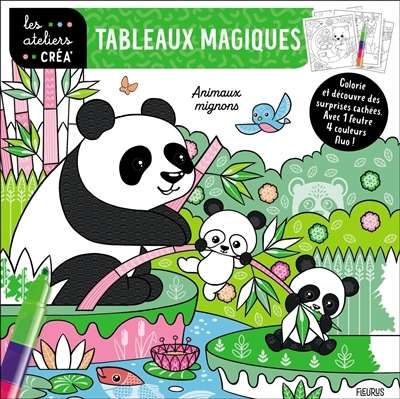 Animaux mignons : tableaux magiques : colorie et découvre des surprises cachées | Dessin/coloriage/peinture