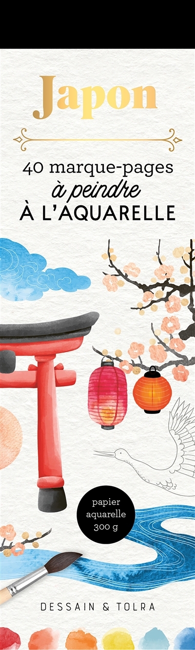 Japon : 40 marque-pages à peindre à l'aquarelle | 