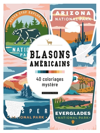 Blasons américains : 40 coloriages mystère ! | 