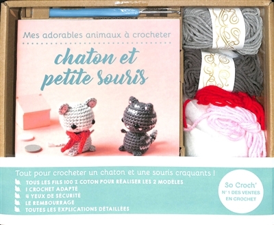 Mes adorables animaux à crocheter : chaton et petite souris | 