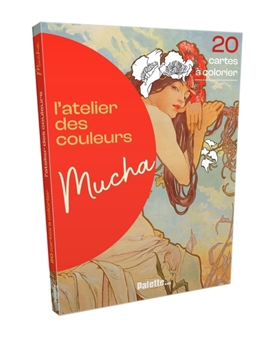 L'atelier des couleurs Mucha : 20 cartes à colorier | 