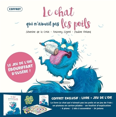 Le chat qui n'aimait pas les poils : le jeu de l'oie ébouriffant d'Eusèbe ! : coffret | Enfants 5–9 ans 