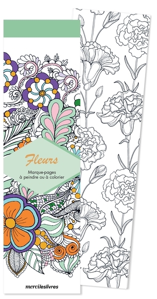 Fleurs : marque-pages à peindre ou à colorier | 