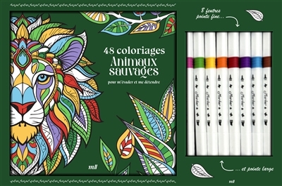 Animaux sauvages : 48 coloriages pour m'évader et me détendre | 