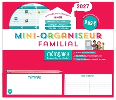 Mini-organiseur familial Mémoniak 2027 | 