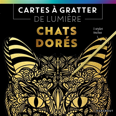 Cartes à gratter de lumière : chats dorés | 