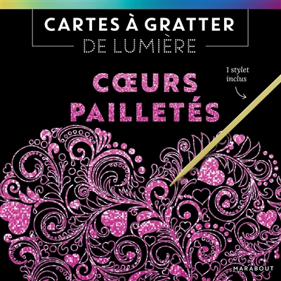 Cartes à gratter de lumière : coeurs pailletés | 