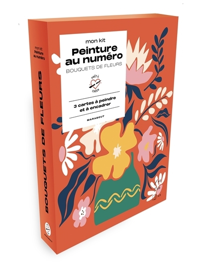 Mon kit peinture au numéro : bouquet de fleurs : 3 cartes à peindre et à encadrer | 