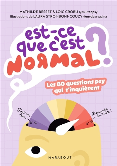 Est-ce que c'est normal ? : les 80 questions psy qui t'inquiètent | Besset, Mathilde (Auteur) | Crobu, Loïc (Auteur) | Stromboni-Couzy, Laura (Illustrateur)