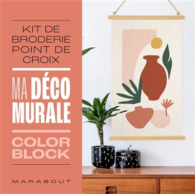 Ma déco murale : kit de broderie point de croix : color block | 