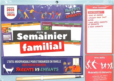 Mon semainier familial : septembre 2025-septembre 2026 | 