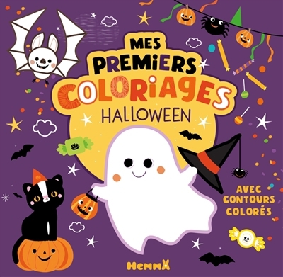 Mes premiers coloriages avec contours colorés : Halloween | Petit, Véronique (Illustrateur)