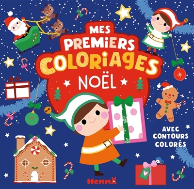 Mes premiers coloriages avec contours colorés : Noël | Petit, Véronique (Illustrateur)