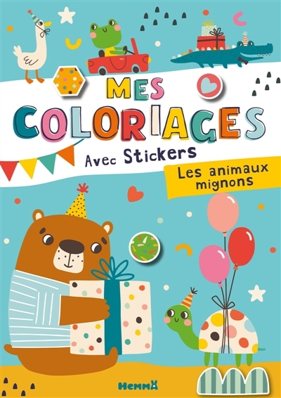 Mes coloriages avec stickers : Les animaux mignons | 