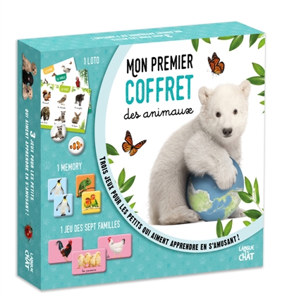 Mon premier coffret de jeux : Mon premier coffret des animaux : 1 loto - 1 memory - 1 jeu des sept f | Logique