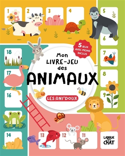 Mon livre-jeu des animaux : Les ani'doux : 5 jeux avec pions inclus | Pillow, Mad