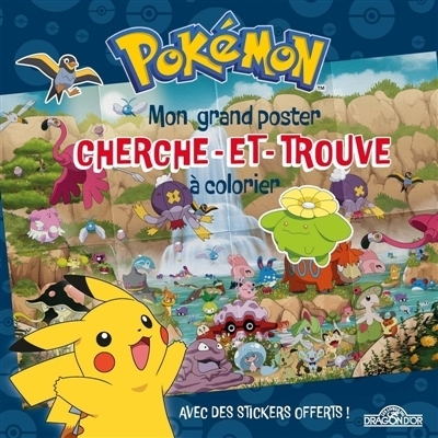 Pokémon : Mon grand poster cherche-et-trouve à colorier | The Pokémon Company (Auteur) | Molina, Fabien (Illustrateur) | Antartik (Illustrateur)