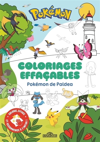Pokémon de Paldea : Coloriages effaçables | The Pokémon Company (Auteur) | Collin, Justine (Illustrateur)