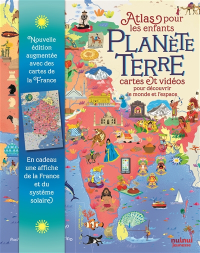 Planète Terre : atlas pour les enfants : cartes et vidéos pour découvrir le monde et l'espace | Lavagno, Enrico