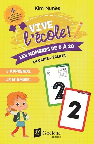 Vive l'école - Les nombres de 1 à 20 (54 cartes-éclair) | Mathématique