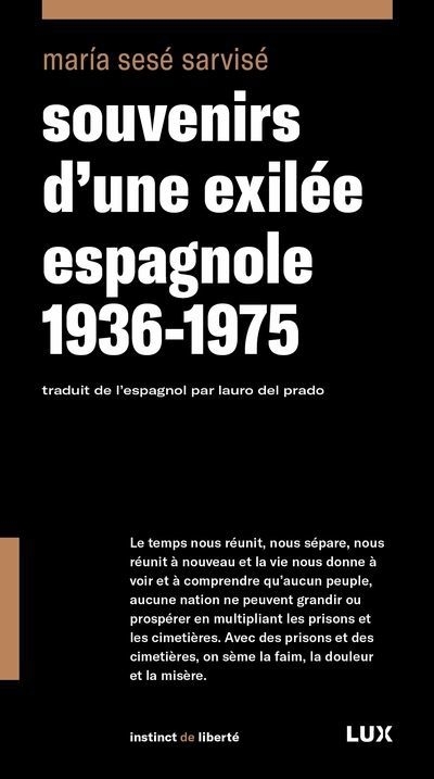 Souvenirs d'une exilée espagnole 1936-1975 | Sesé Sarvisé, María