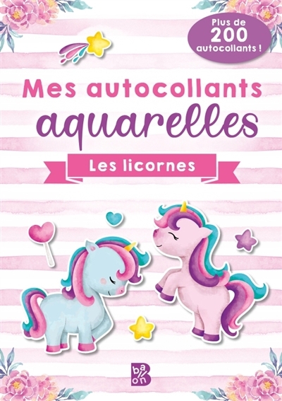 Mes autocollants aquarelles : Les licornes | 