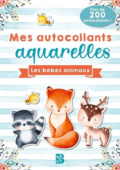 Mes autocollants aquarelles : Les bébés animaux | 