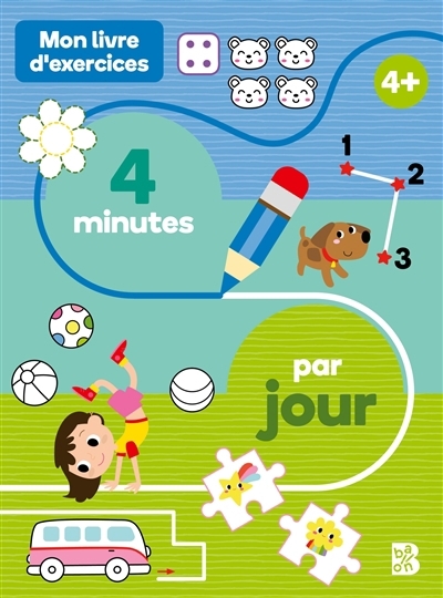 Mon livre d'exercices : 4 minutes par jour : 4+ | KaaTigo (Illustrateur)