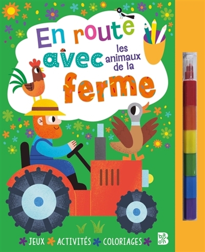 En route avec les animaux de la ferme (livre avec feutre) | 