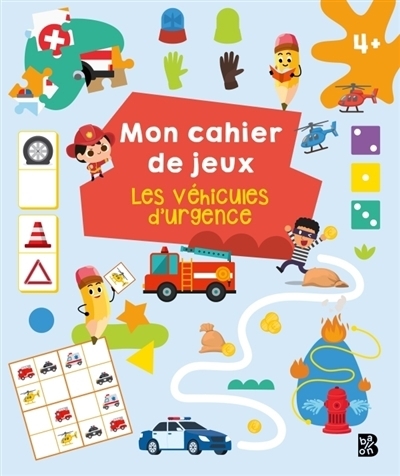 Mon cahier de jeux : Les véhicules d'urgence | 