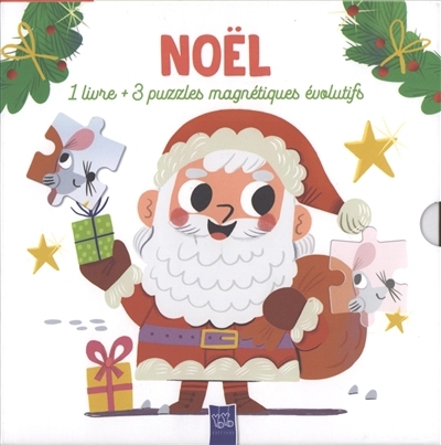 Noël : 1 livre + 3 puzzles magnétiques évolutifs | 