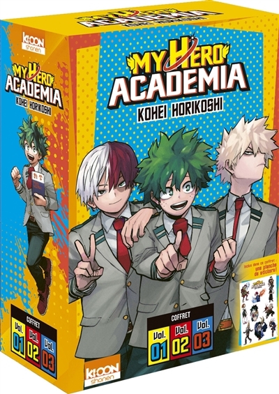 My hero academia : coffret T.01 - Vol. 1 à 3 | Horikoshi, Kohei 