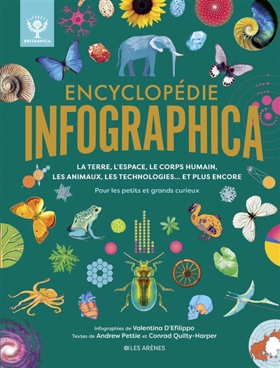 Encyclopédie infographica : la Terre, l'espace, le corps humain, les animaux, les technologies... et plus encore : pour les petits et grands curieux | Pettie, Andrew (Auteur) | Quilty-Harper, Conrad (Auteur) | D'Efilippo, Valentina (Illustrateur)