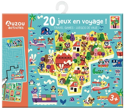 20 jeux en voyage ! = 20 travel games! = 20 juegos de viaje ! | Autocollant et pochoir