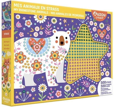 Mes animaux en strass - 500 strass & 320 autocollants dorés | Bricolage divers
