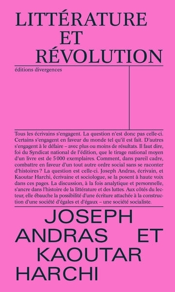 Littérature et révolution | Andras, Joseph | Harchi, Kaoutar